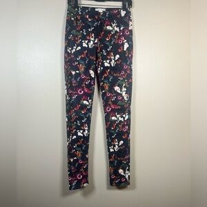 Alice + Olivia Women's Jeans Floral Cotton Mid Rise Skinny Stretch Size 25